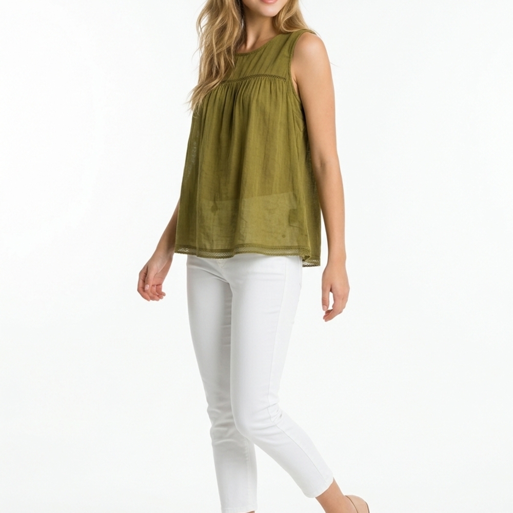 Loft Fashion Olive Green Blouse Extra Lg